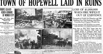 A 1915 fire burned through Hopewell. In four months, the "Wonder City" rebuilt.