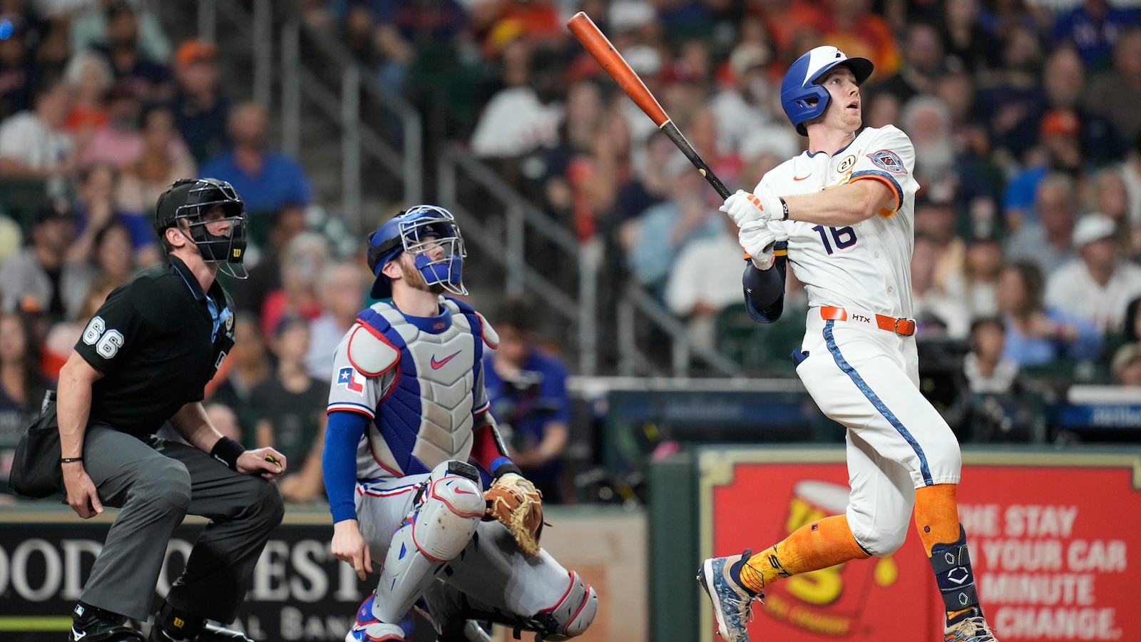 Astros rookie Zach Cole powers 6-3 win over Rangers in place of injured Yordan Alvarez