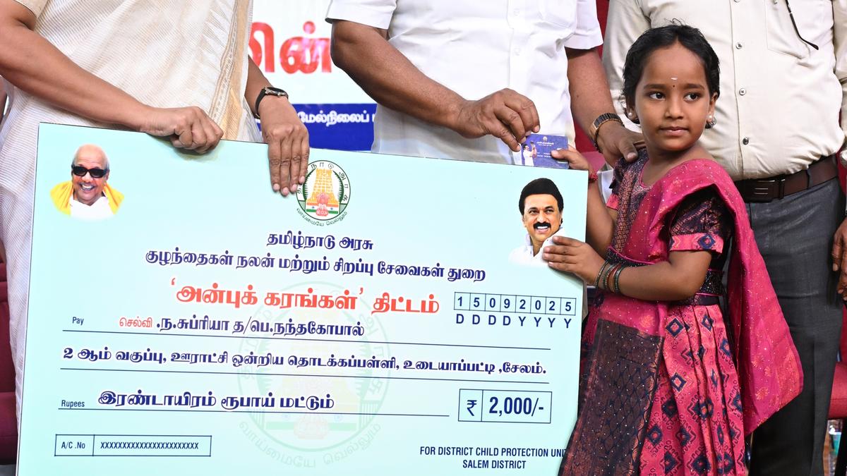 Beneficiaries of Anbu Karangal scheme receive identity cards in Salem