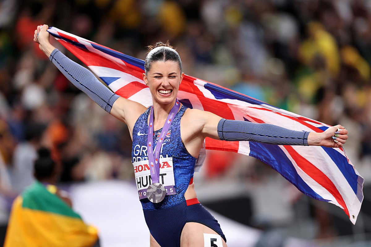 Britain's Hunt wins superb 200m silver as Jefferson-Wooden claims world sprint double