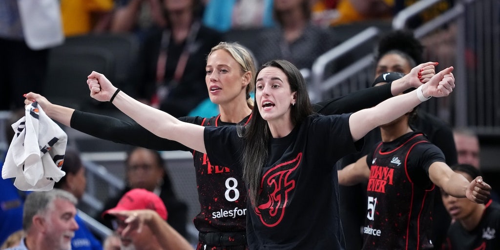 Caitlin Clark, Sophie Cunningham protest to WNAB refs from sideline during Fever playoff game
