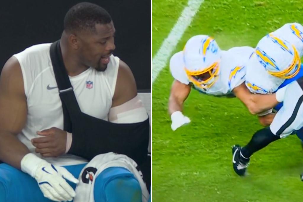 Chargers star pass rusher Khalil Mack suffers gruesome arm injury in...