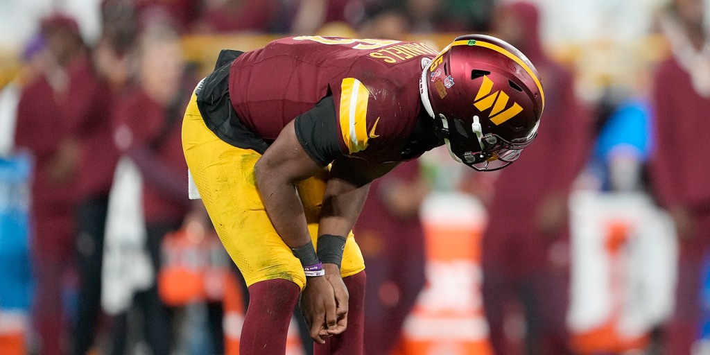 Commanders quarterback Jayden Daniels won't play Sunday against the Raiders