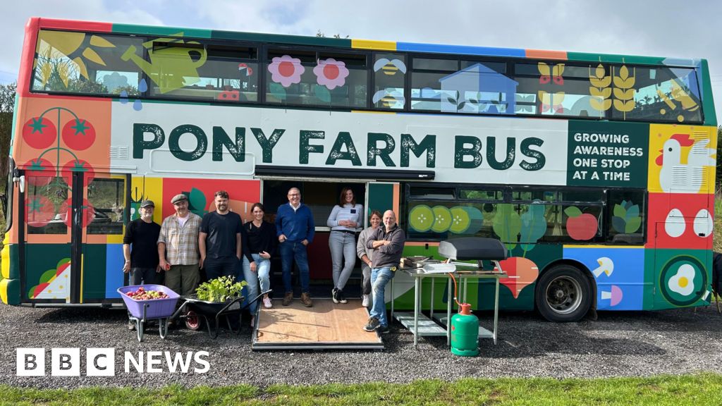 Double-decker bus converted into educational farm on wheels