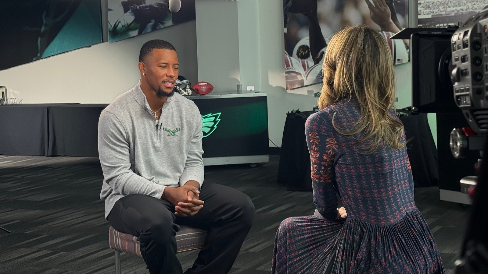 Eagles' Saquon Barkley talks 'tush push,' fatherhood and giving back