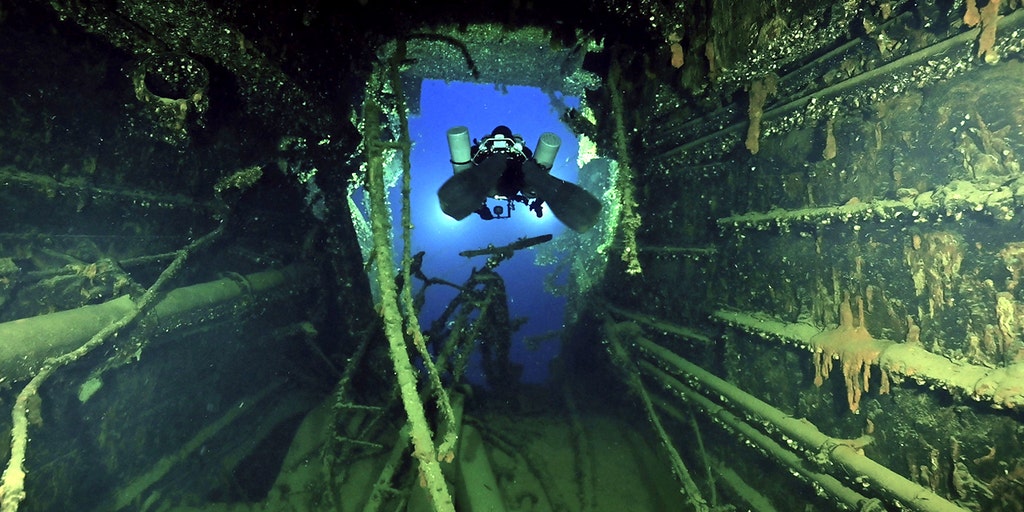Eerie images show century-old wreck of Titanic's sister ship as divers recover artifacts for first time