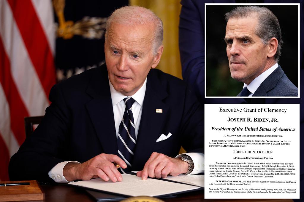 Hunter Biden weighed in on pardons dad Joe signed, ex-WH chief of...