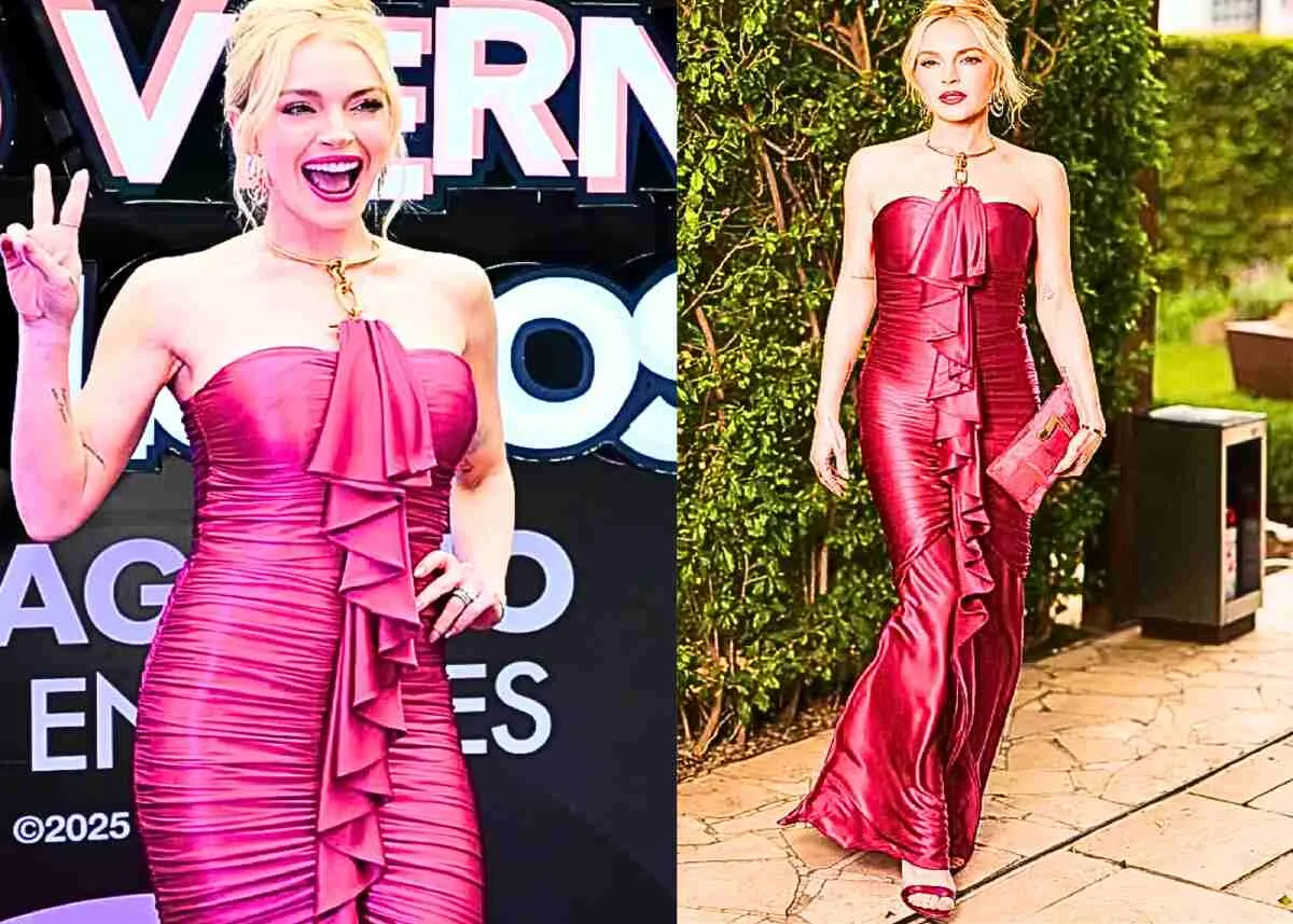 Lindsay Lohan surprises fans at premiere in New York