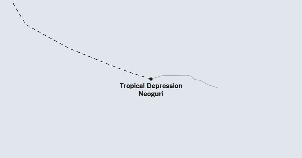Maps: Tracking Tropical Depression Neoguri