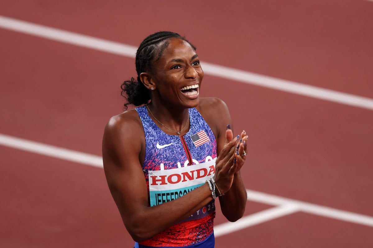 Melissa Jefferson-Wooden caps historic sprint double with 200-meter world title