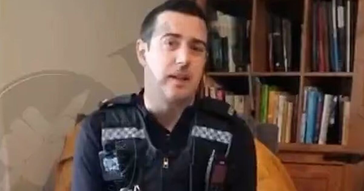 Moment police officer confronts woman in own home over 'upsetting' tweet