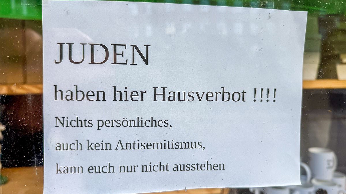 Outrage in Germany as 'Jews are banned' sign appears in shop window