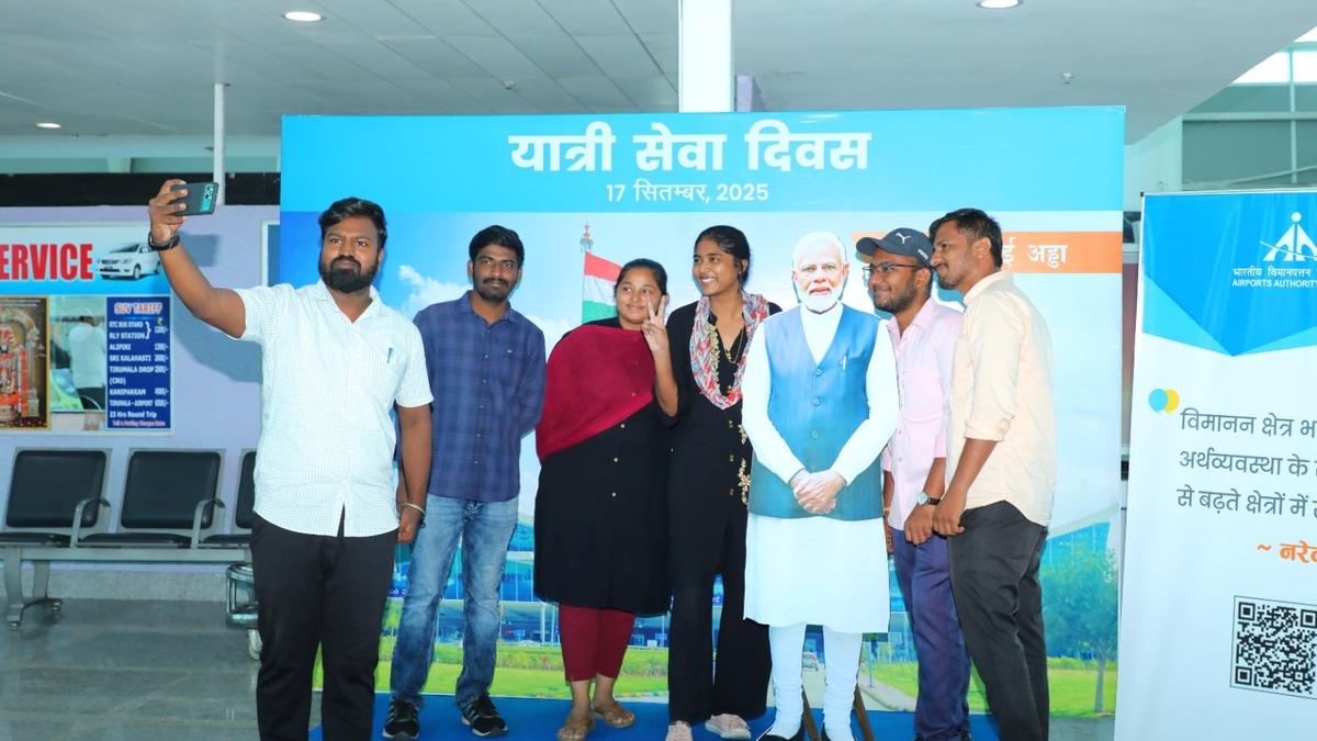 Passengers throng 'selfie point' at Tirupati airport