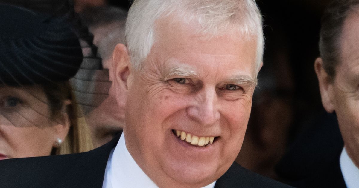 Prince Andrew seen laughing at Duchess of Kent's funeral as crowds gasp at his arrival - The Mirror