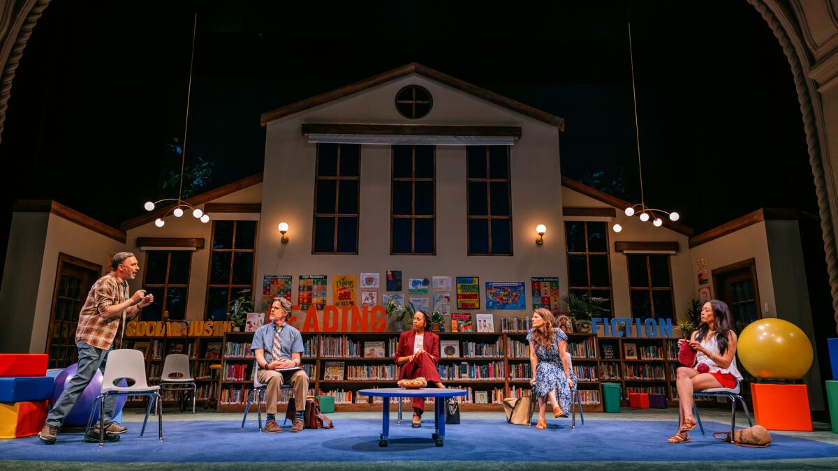 Review: 'Eureka Day,' a comedy of woke manners, wades into the vaccine debate at Pasadena Playhouse