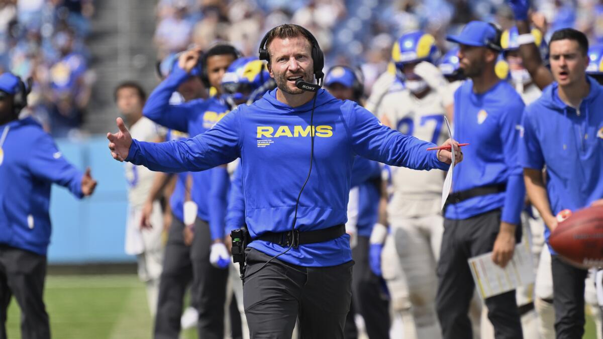 Sean McVay says he suffered a torn plantar fascia during Rams' win over Titans