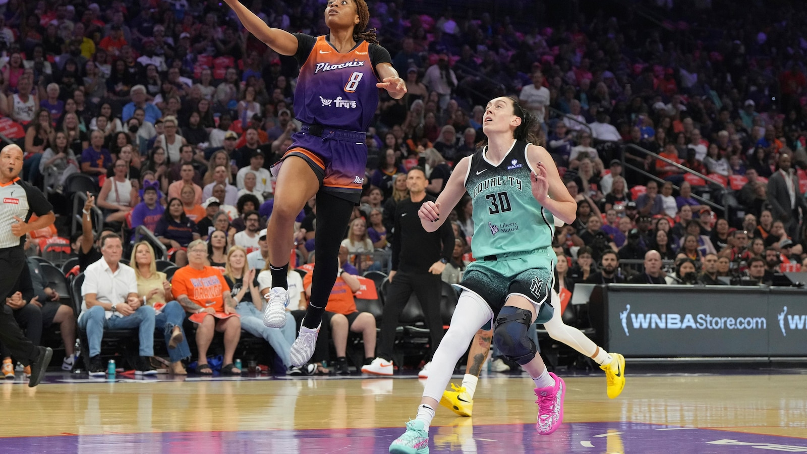 Thomas has a triple-double as the Mercury eliminate the defending WNBA champion Liberty 79-73