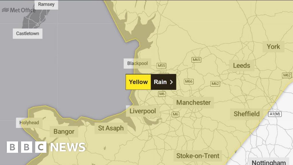 Yellow warning as heavy rain set to hit North West