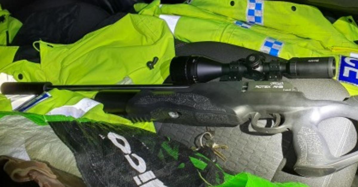 Arrests after firearm and knives found in car