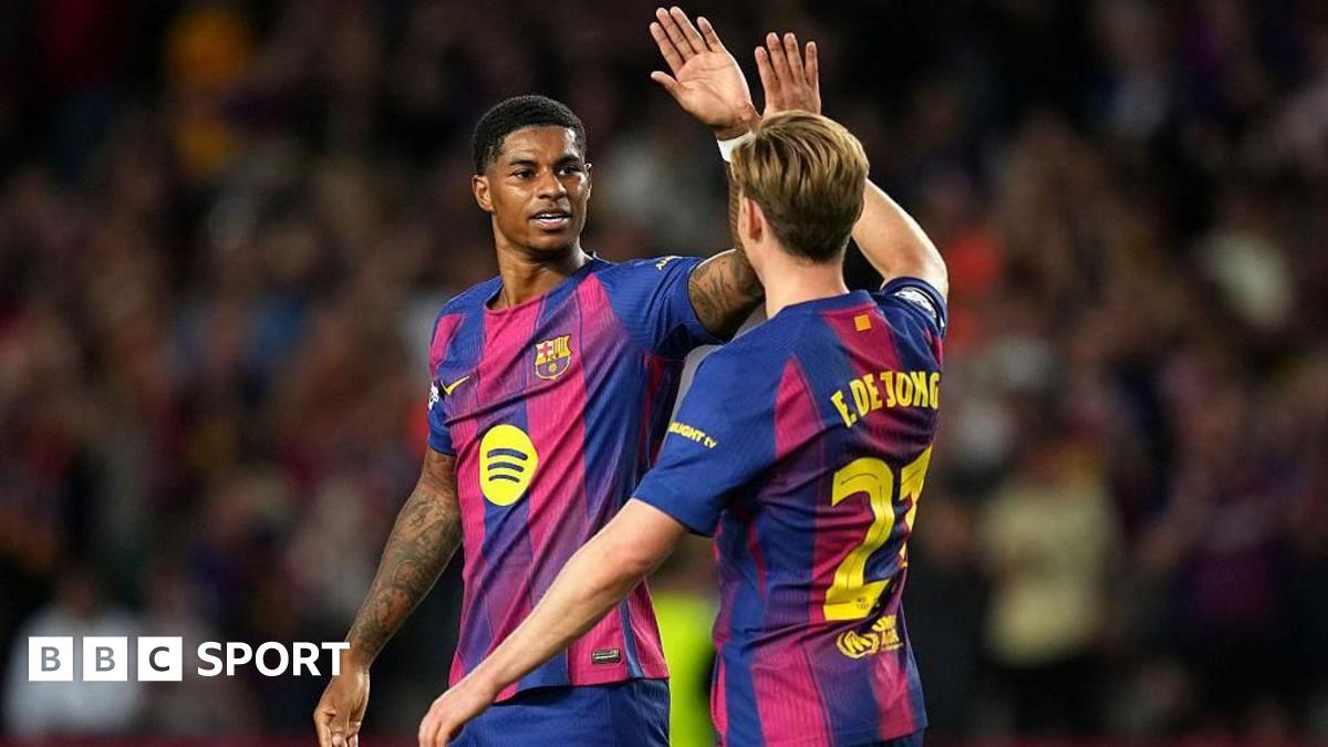 Barcelona 6-1 Olympiacos: Fermin Lopez and Marcus Rashford score as Dro Fernandez makes Champions League debut