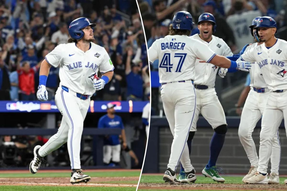 Addison Barger smacks historic grand slam in wild nine-run Blue Jays...