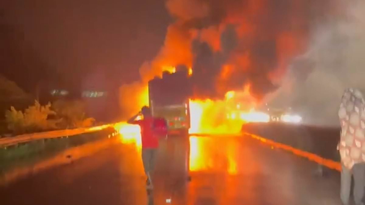 Dozens of bus passengers 'burn alive' after coach erupts in fireball