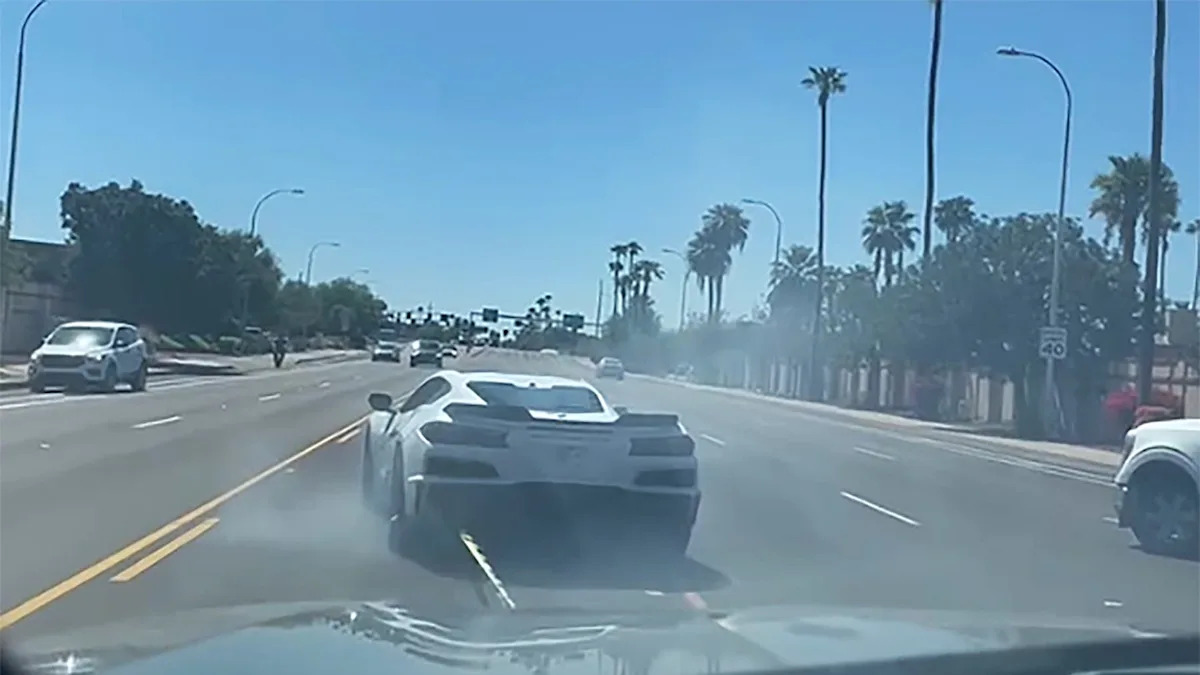 C8 Corvette Driver Records Self at 140 MPH, Winds Up Lassoed by Police Grappler Device