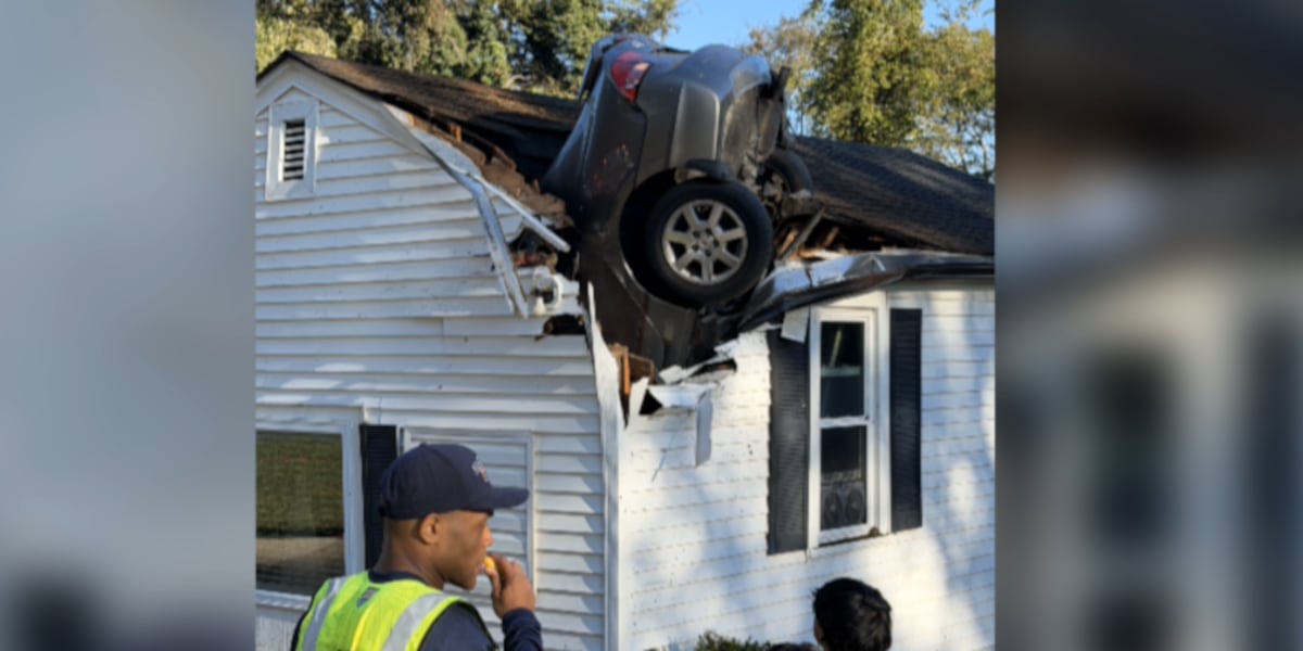 Car crashes through woman's bedroom on Smith Springs Road