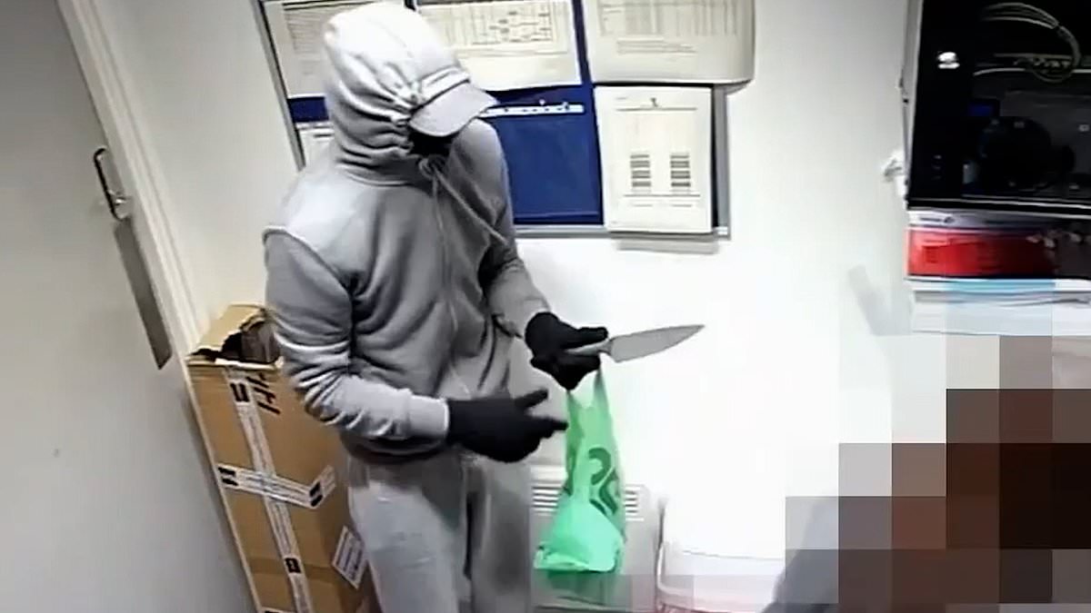 Moment knife-wielding chef arrested at work following string of raids