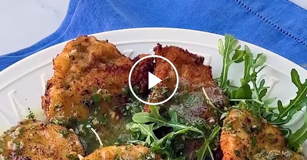 Video: Crispy Lemon Chicken Cutlets With Salmoriglio Sauce
