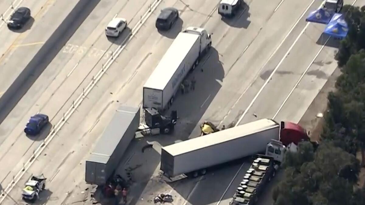 Dramatic video of big rig crash on I-10 emerges; police allege driver, 21, was intoxicated
