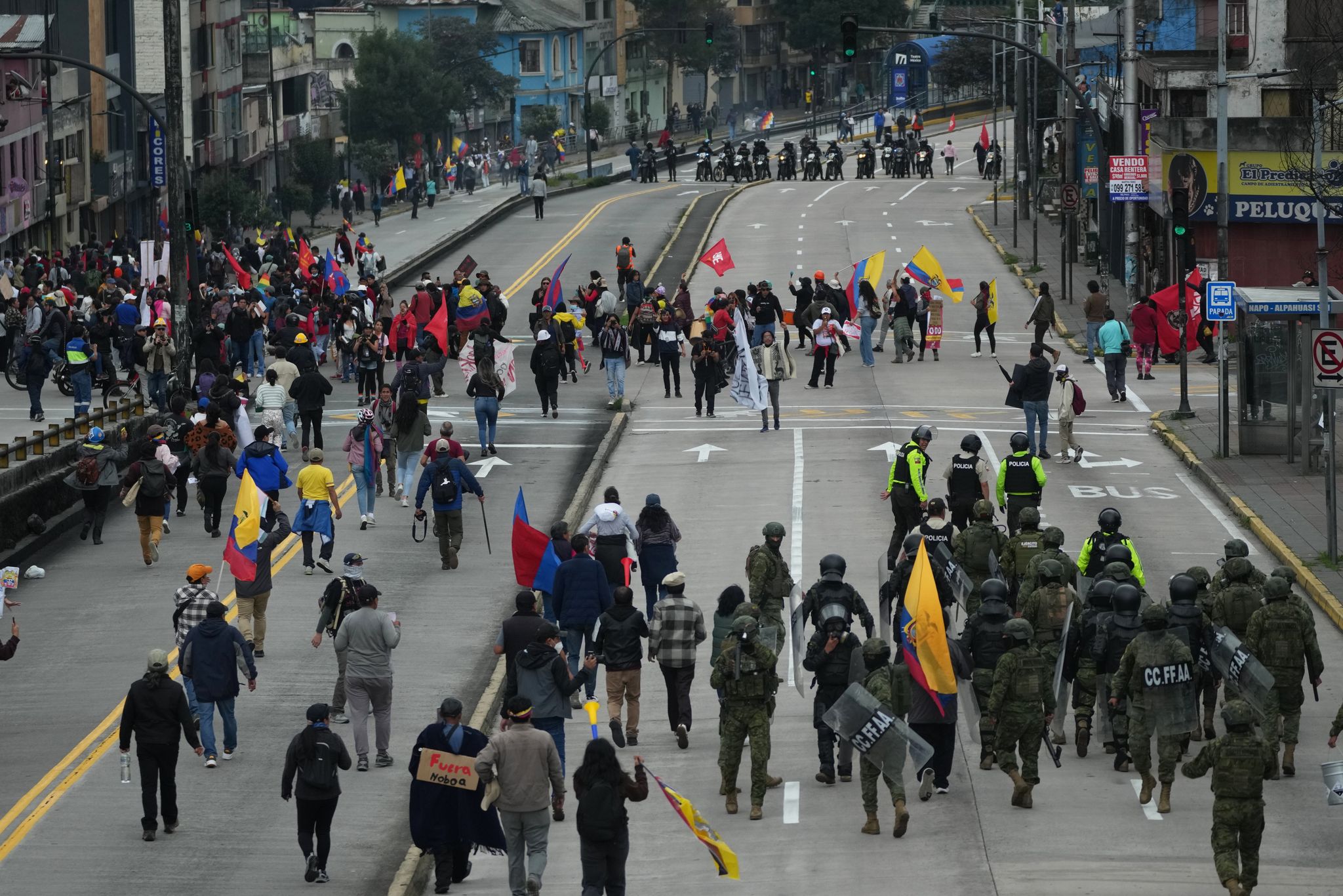 Protesters clash with police in Ecuador amid nationwide strike over fuel prices