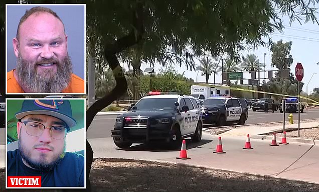 Moment dad is shot dead in act of road rage in front of two young sons