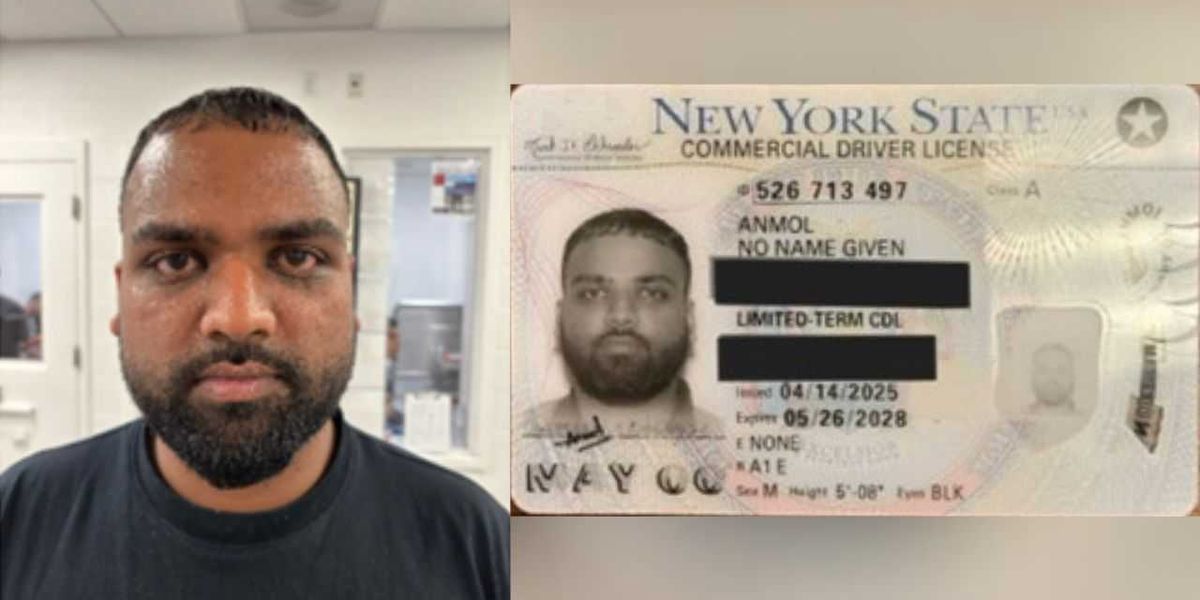 ICE nabs alleged illegal alien truck driver with 'NO NAME GIVEN' license