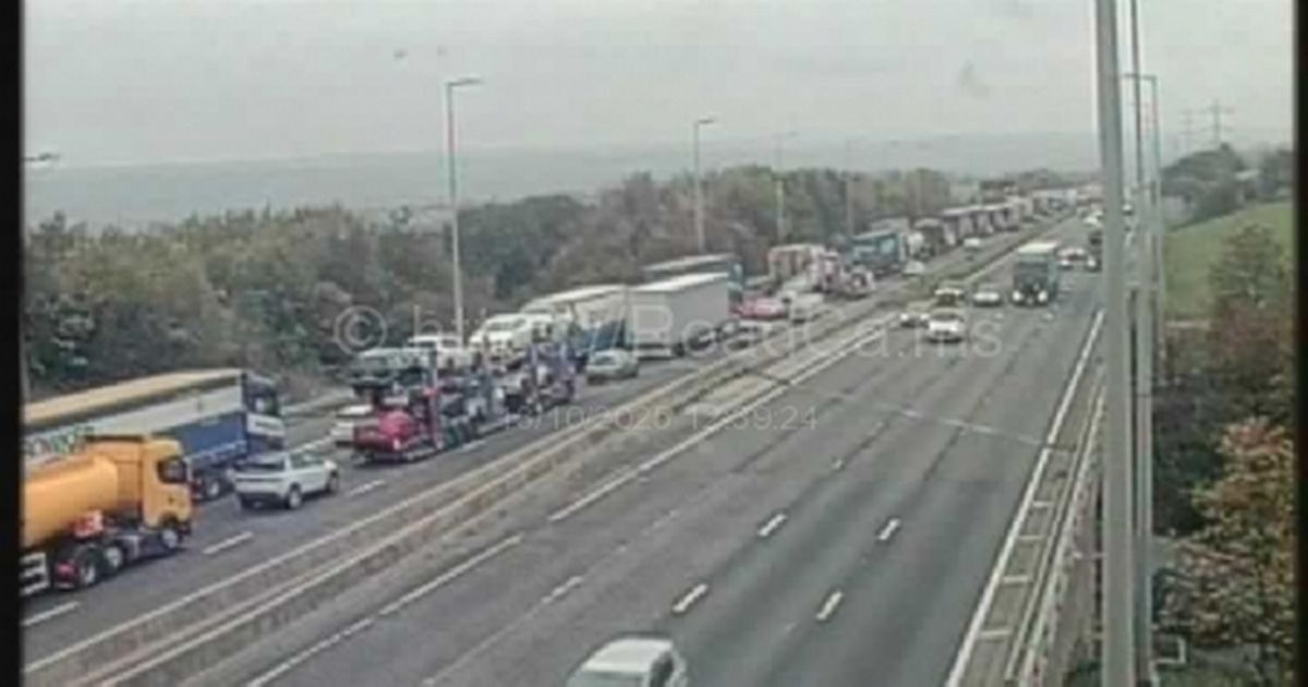 LIVE as three-vehicle pile-up on M62 causing huge delays