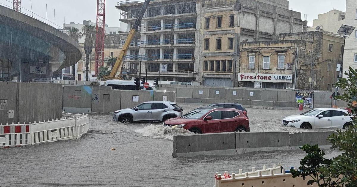 Motorists urged to avoid low-lying areas as torrential rain hits Malta