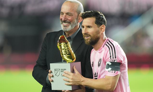 Messi gets trophy, then has two goals to lift Inter Miami past...
