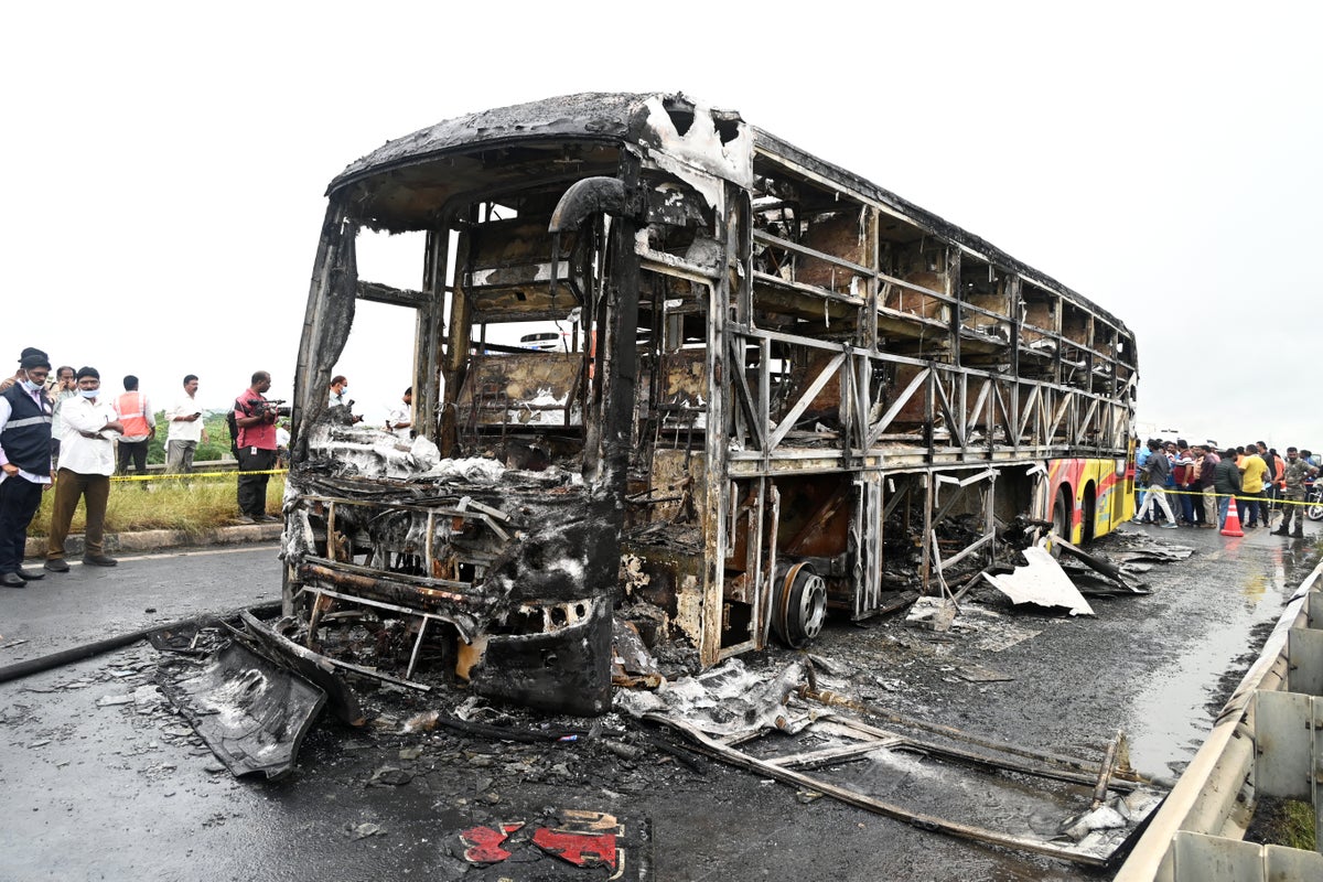 Hundreds of mobile phones on burning bus intensified fire that killed 20, reports say