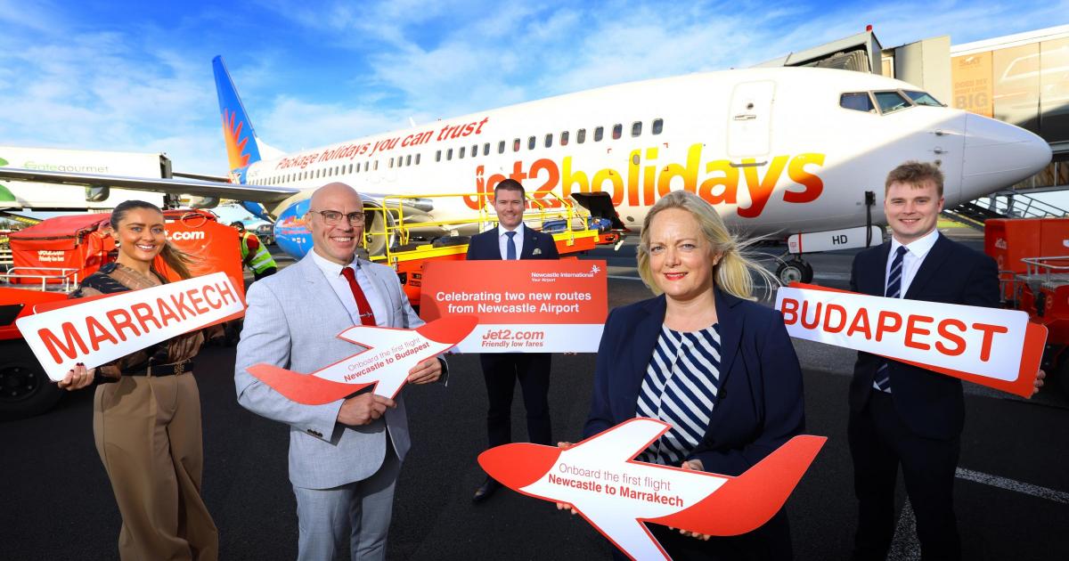 Passengers get surprise celebration as new flights take off from Newcastle Airport