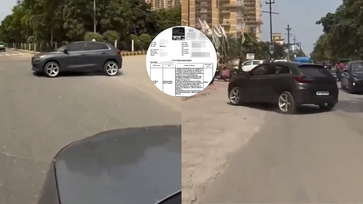Noida Man Performing Dangerous Car Stunts Fined ₹57,500 In Swift Police Action, Netizens Applaud; WATCH