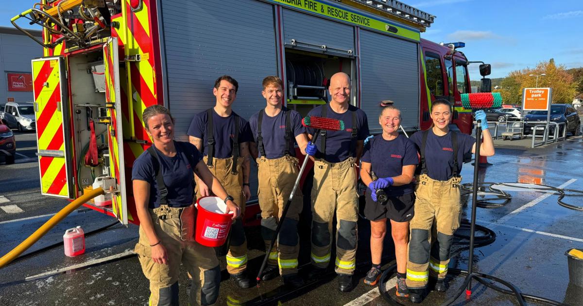 Penrith fire crew raise over £650 with charity car wash
