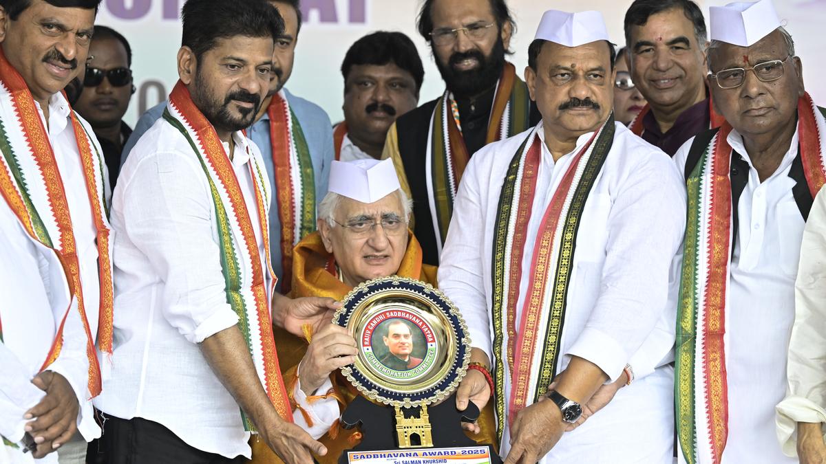 CM Revanth Reddy Presents Rajiv Gandhi Sadbhavana Award to Salman Khurshid