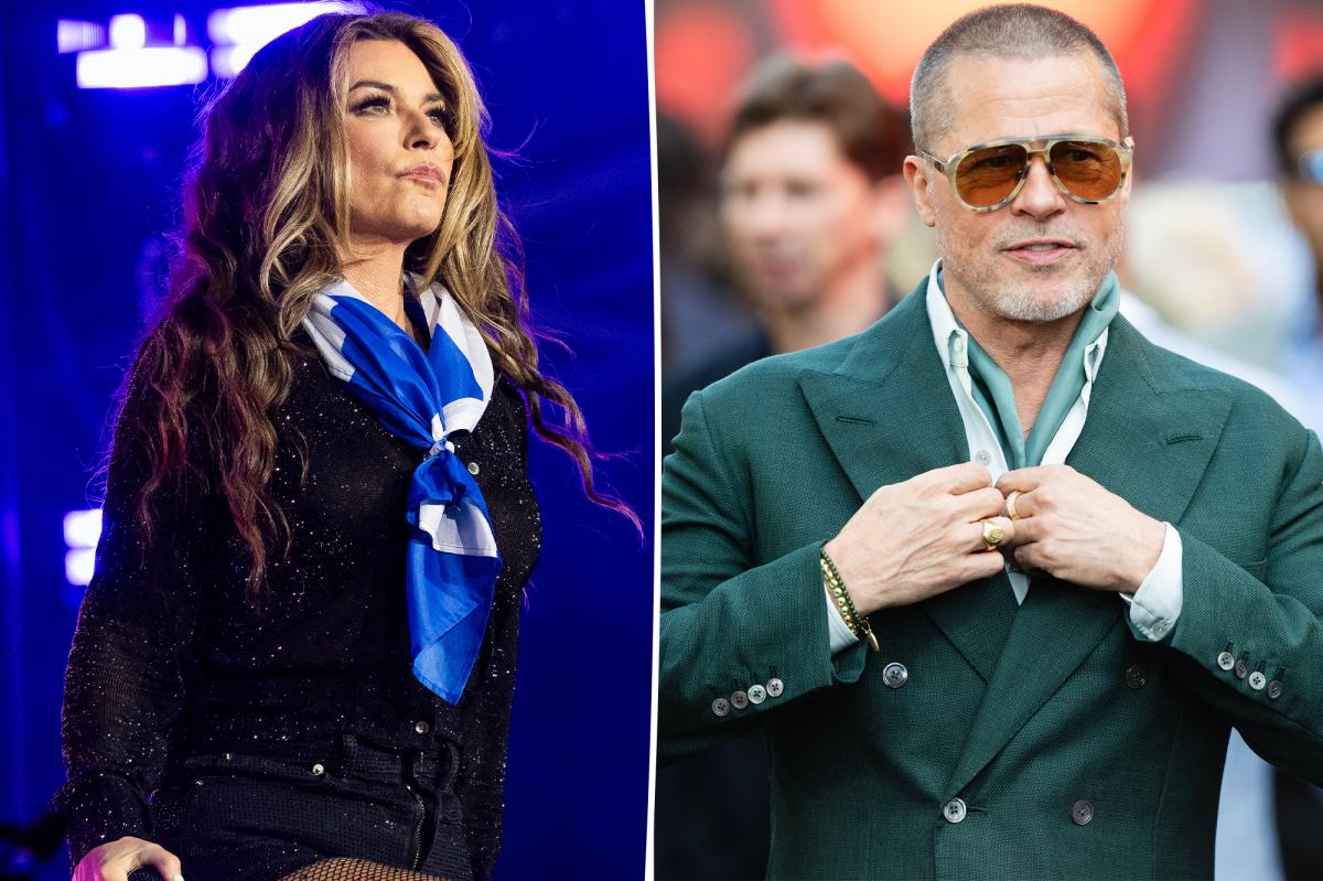 Shania Twain reveals if she has 'beef' with Brad Pitt over...