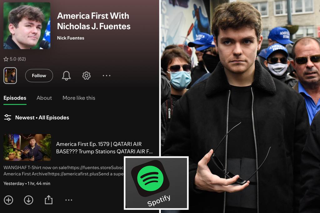 Spotify cans Nick Fuentes' 'America First' podcast for breaking...