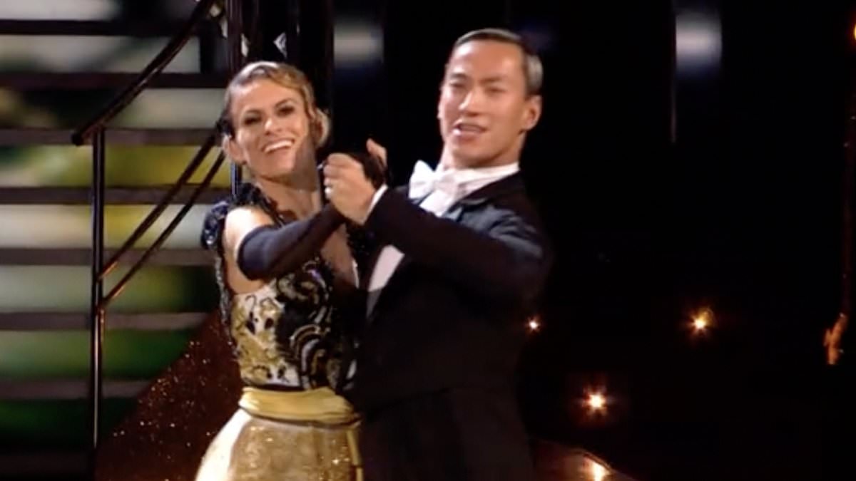 Strictly's Karen Carney suffers a fall during live performance