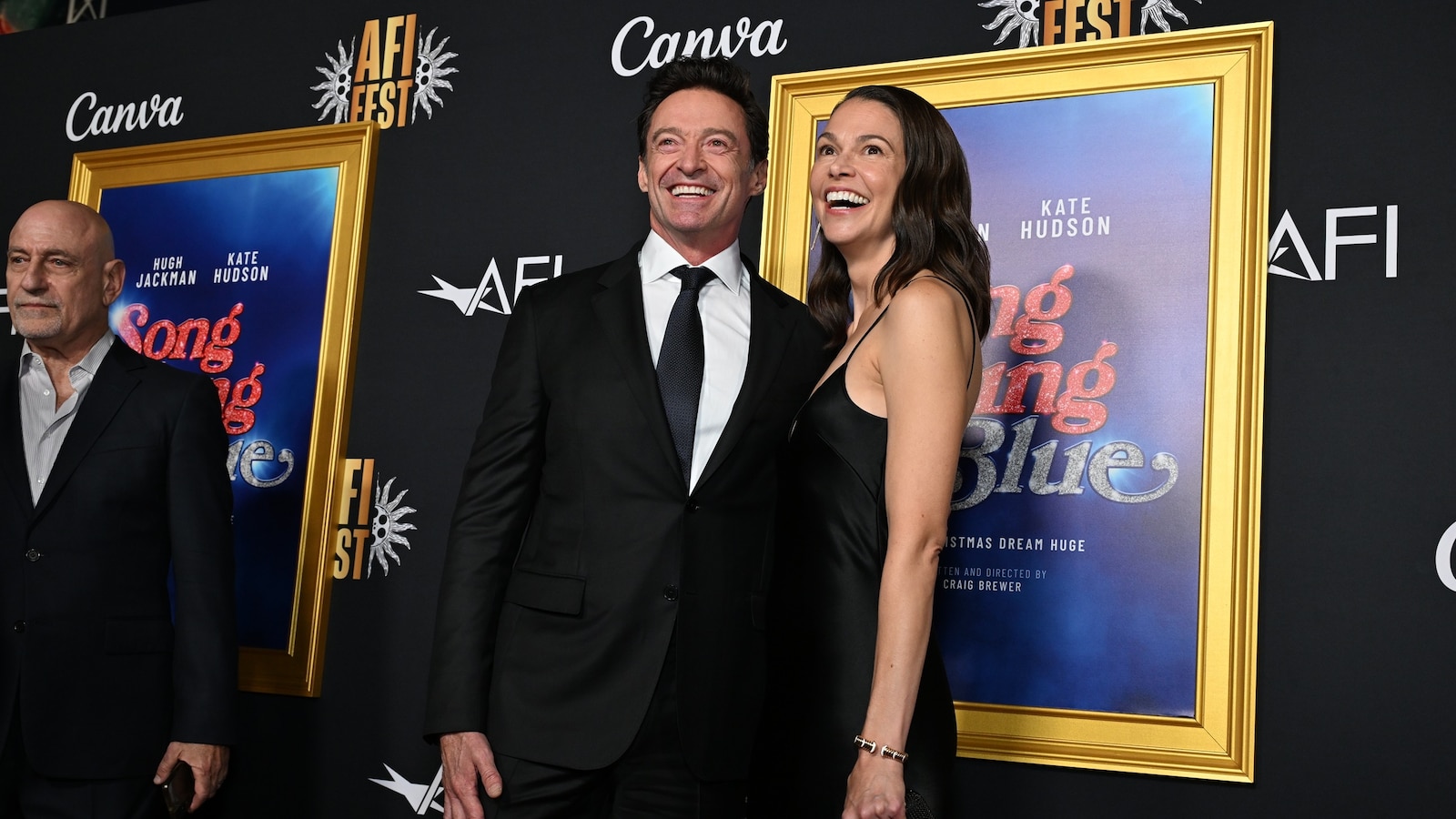 Sutton Foster, Hugh Jackman make red carpet debut at 'Song Sung Blue' premiere