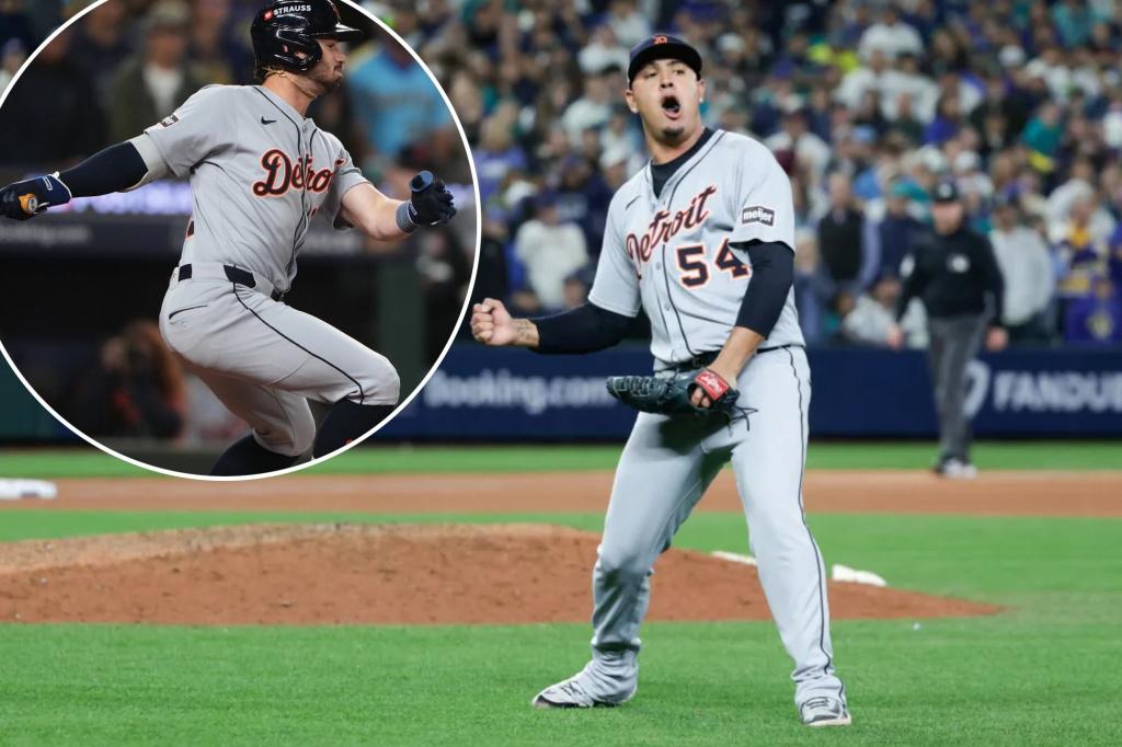 Tigers nip Mariners in 11 innings to steal Game 1 road victory