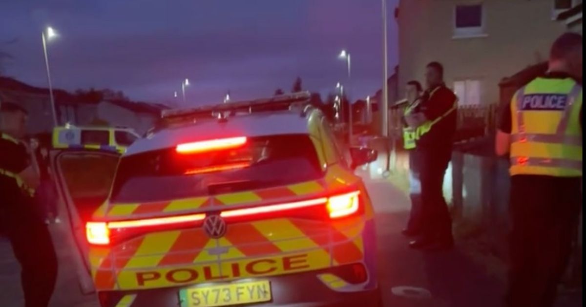 Huge West Lothian crowd gather on street as man 'escorted from home by police'