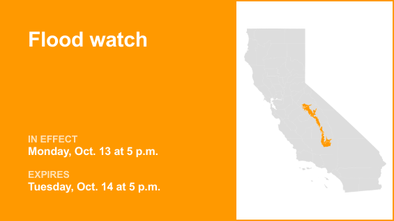 Flood watch in place for Yosemite for Monday and Tuesday triggered by heavy rainfall