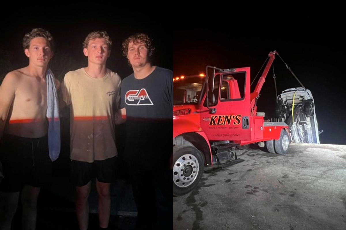 Three Young Men Save Elderly Woman After Vehicle Plunges Into Water